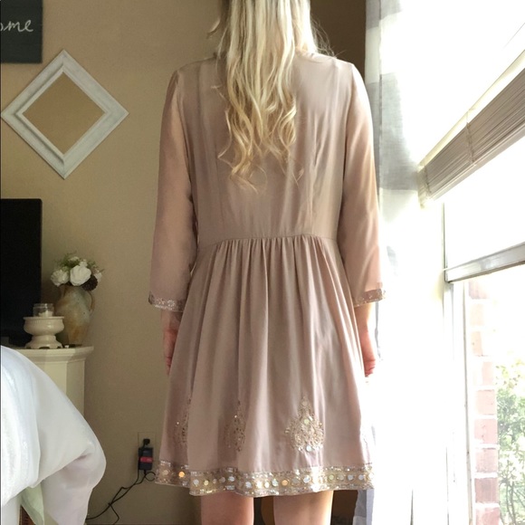 Free People Beaded Dress Medium Boho - Picture 2 of 8